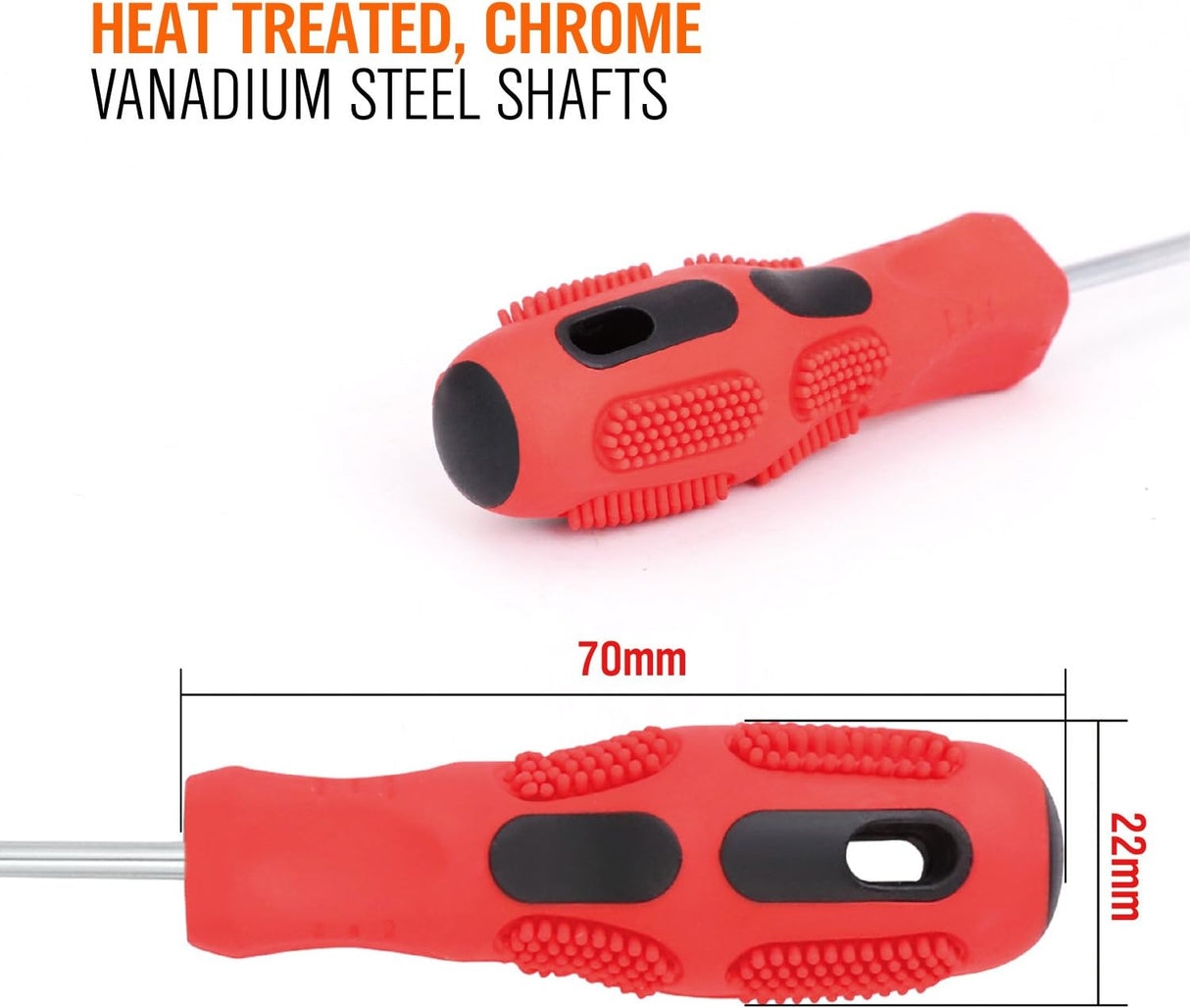 HORUSDY 4-piece mini pick and hook set with red anti-slip handles and zinc-plated chrome vanadium shafts for seal and O-ring removal