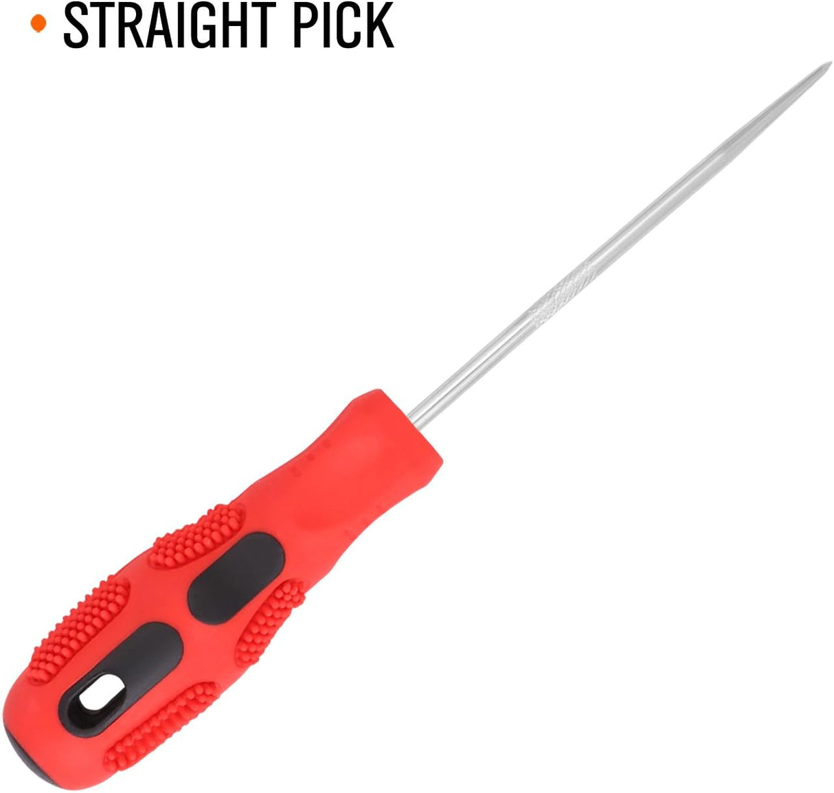 HORUSDY 4-piece mini pick and hook set with red anti-slip handles and zinc-plated chrome vanadium shafts for seal and O-ring removal