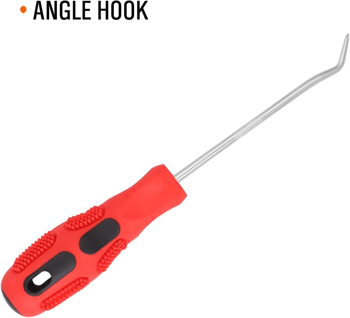 HORUSDY 4-piece mini pick and hook set with red anti-slip handles and zinc-plated chrome vanadium shafts for seal and O-ring removal