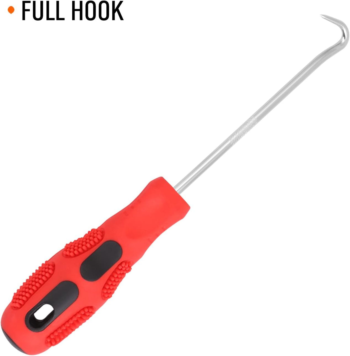 HORUSDY 4-piece mini pick and hook set with red anti-slip handles and zinc-plated chrome vanadium shafts for seal and O-ring removal