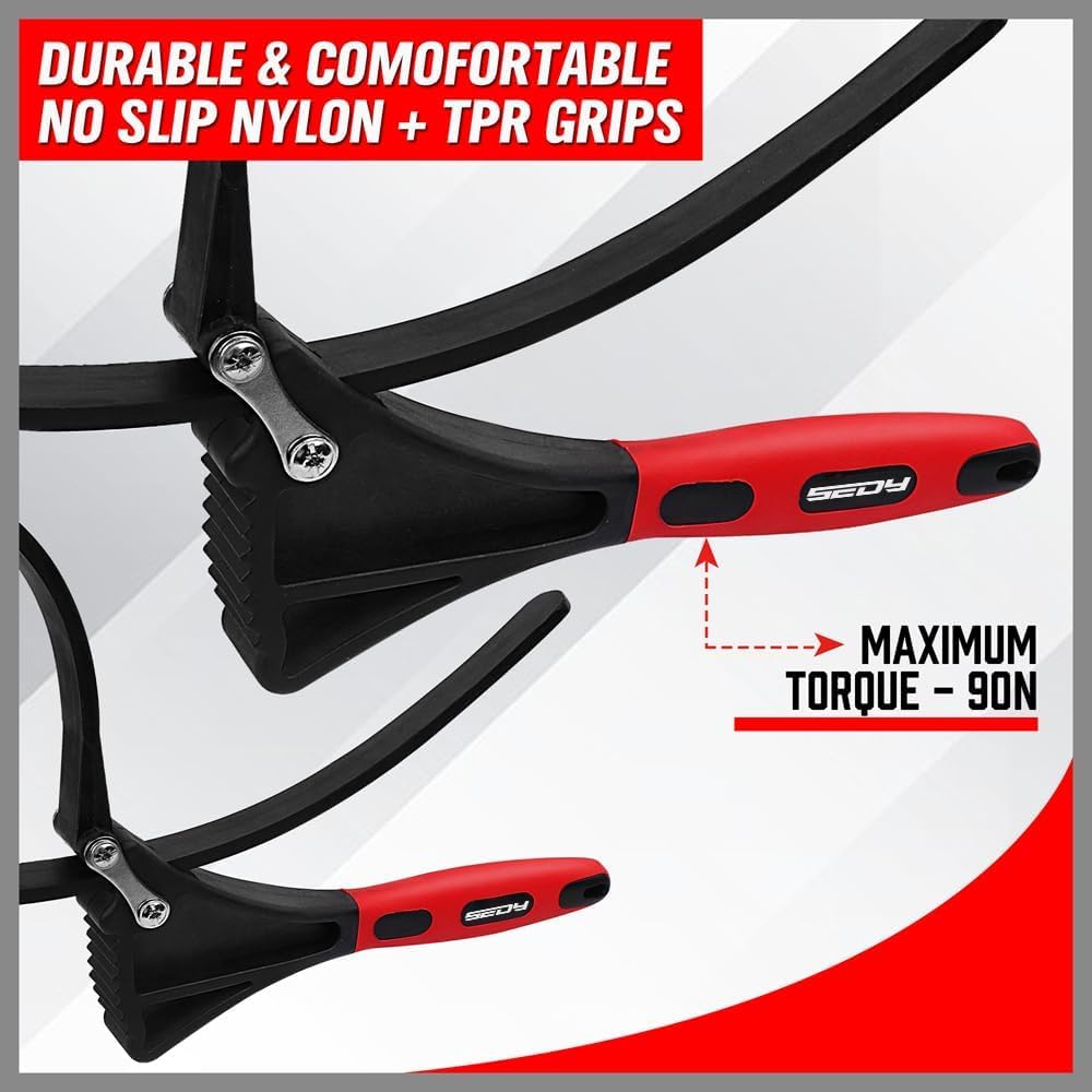 2-Piece Strap Wrench Set with Reinforced Rubber for Maximum Grip, Adjustable Sizes