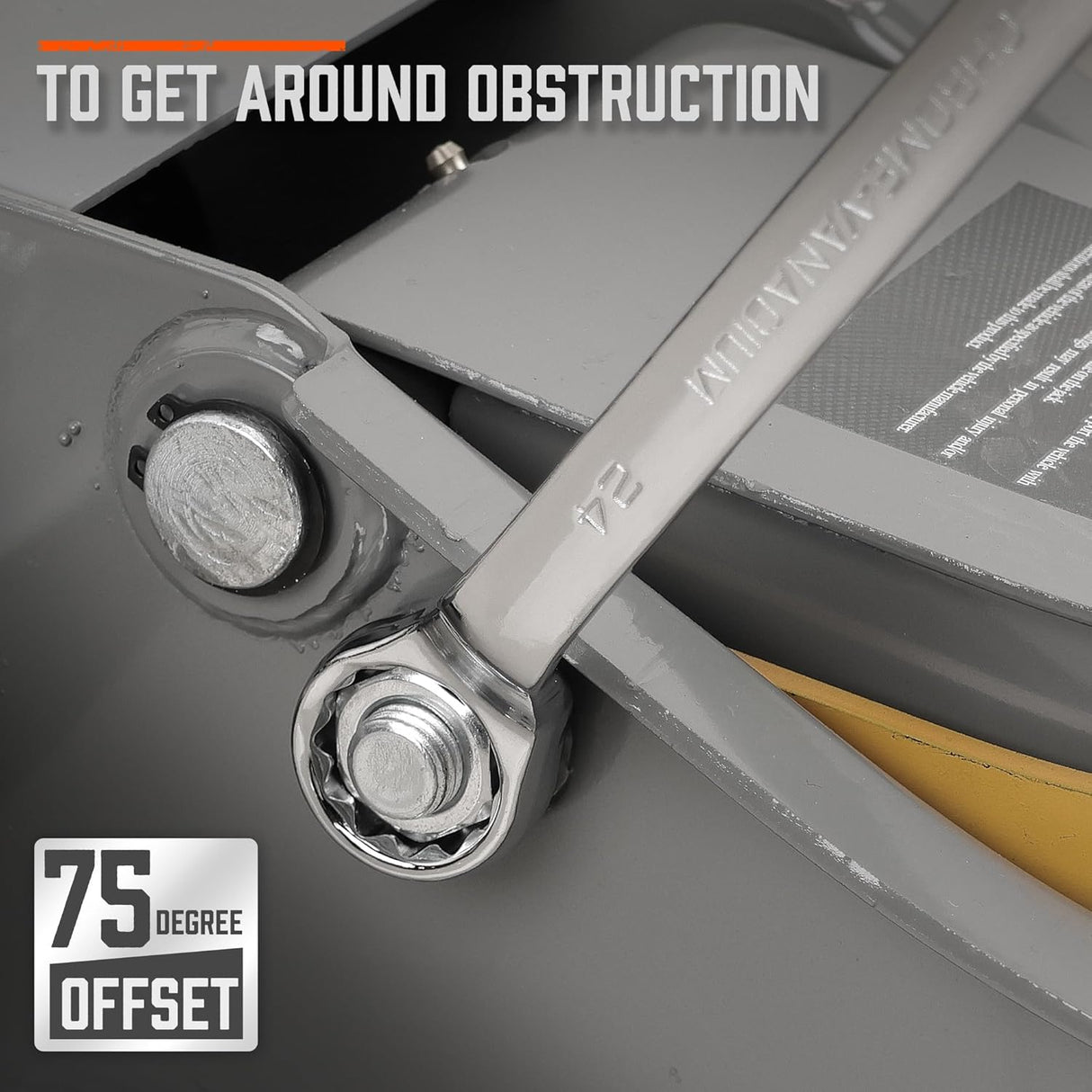 HORUSDY 9-piece metric box wrench set with mirror polish, 75-degree offset, and organized roll pouch