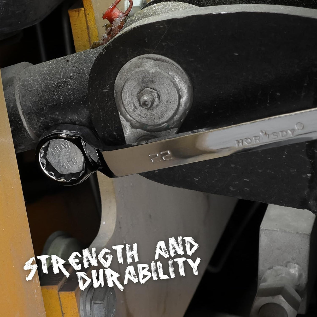 HORUSDY 9-piece metric box wrench set with mirror polish, 75-degree offset, and organized roll pouch