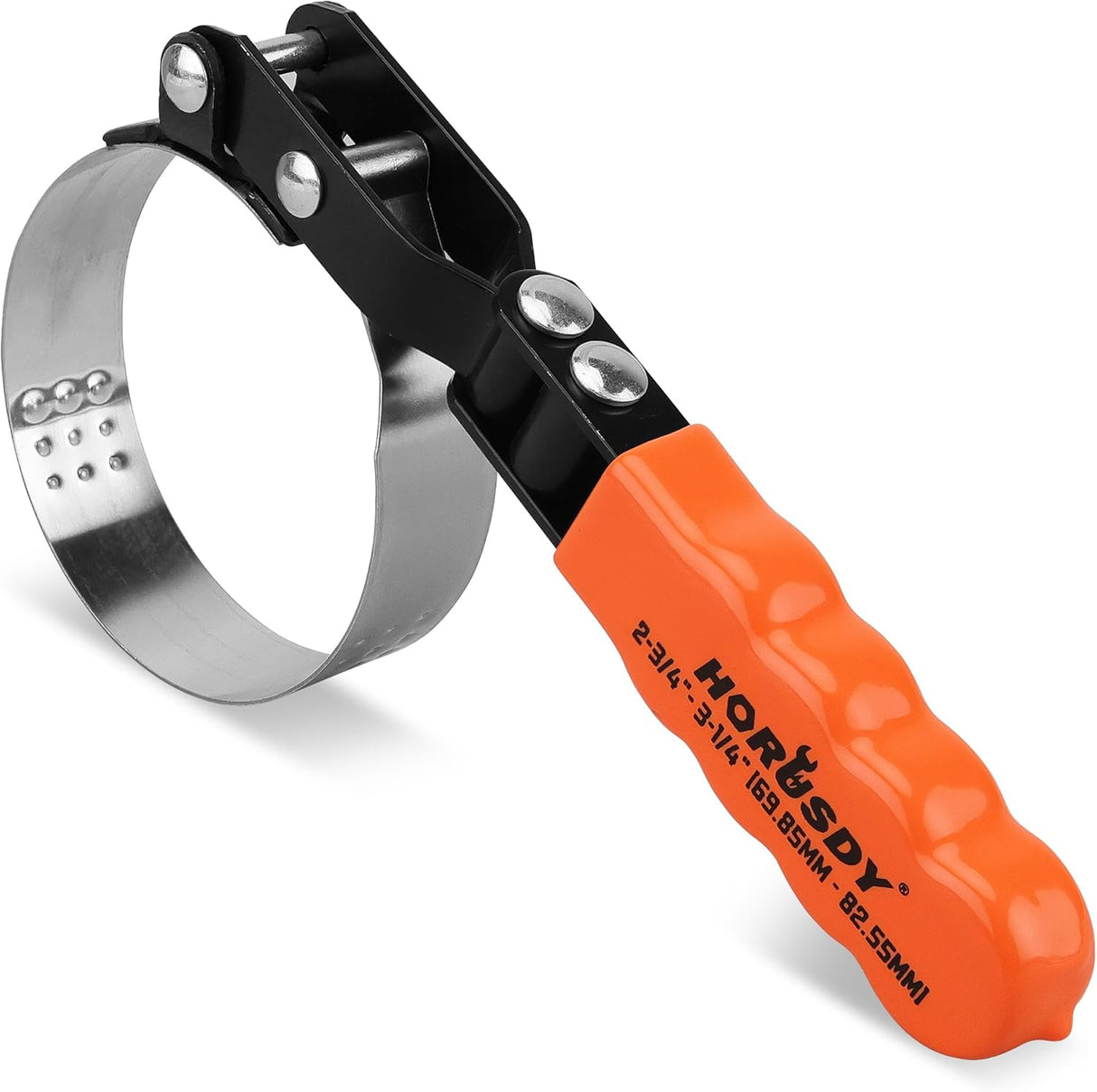 HORUSDY Adjustable Oil Filter Wrench with Stainless Steel Band and Swivel Handle for Easy Removal