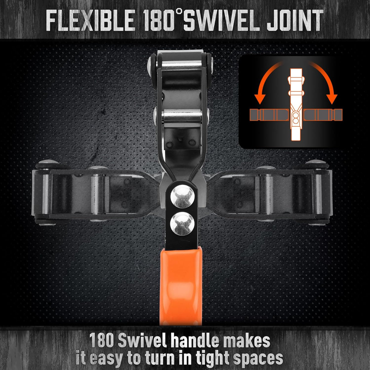 HORUSDY Adjustable Oil Filter Wrench with Stainless Steel Band and Swivel Handle for Easy Removal