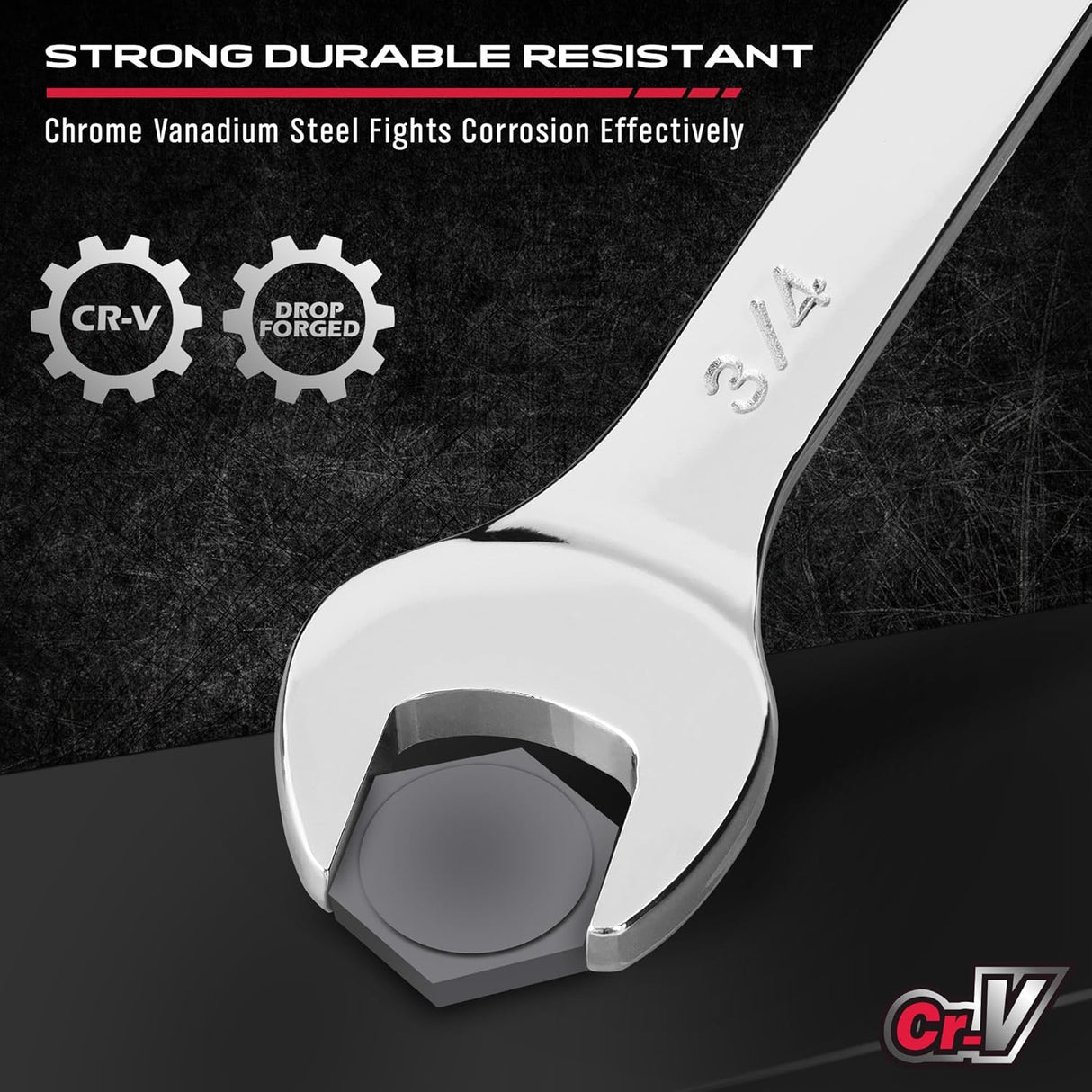 SEDY 32-piece SAE and metric combination wrench set with chrome finish, portable organizer tray, and polished 12-point box ends