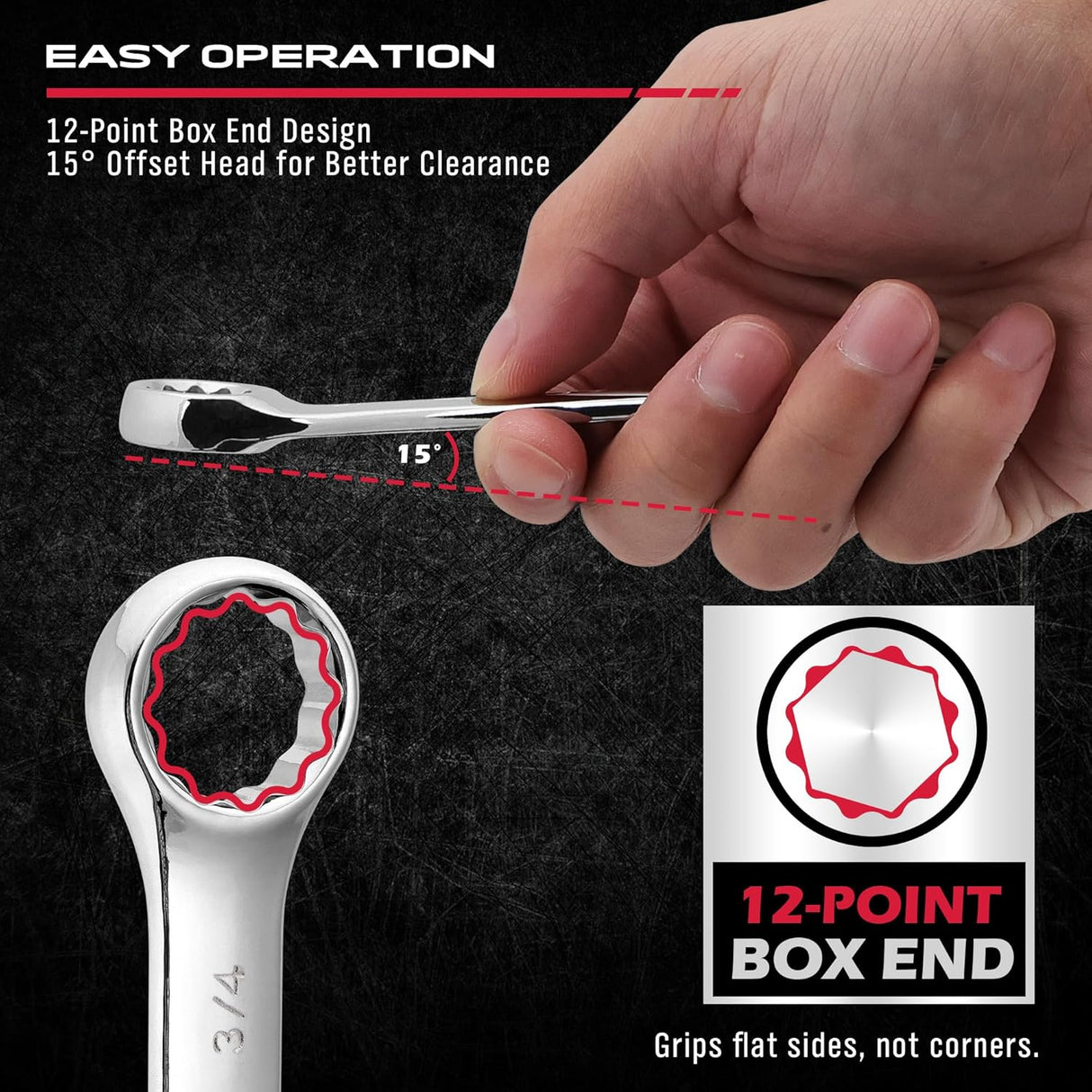 SEDY 32-piece SAE and metric combination wrench set with chrome finish, portable organizer tray, and polished 12-point box ends