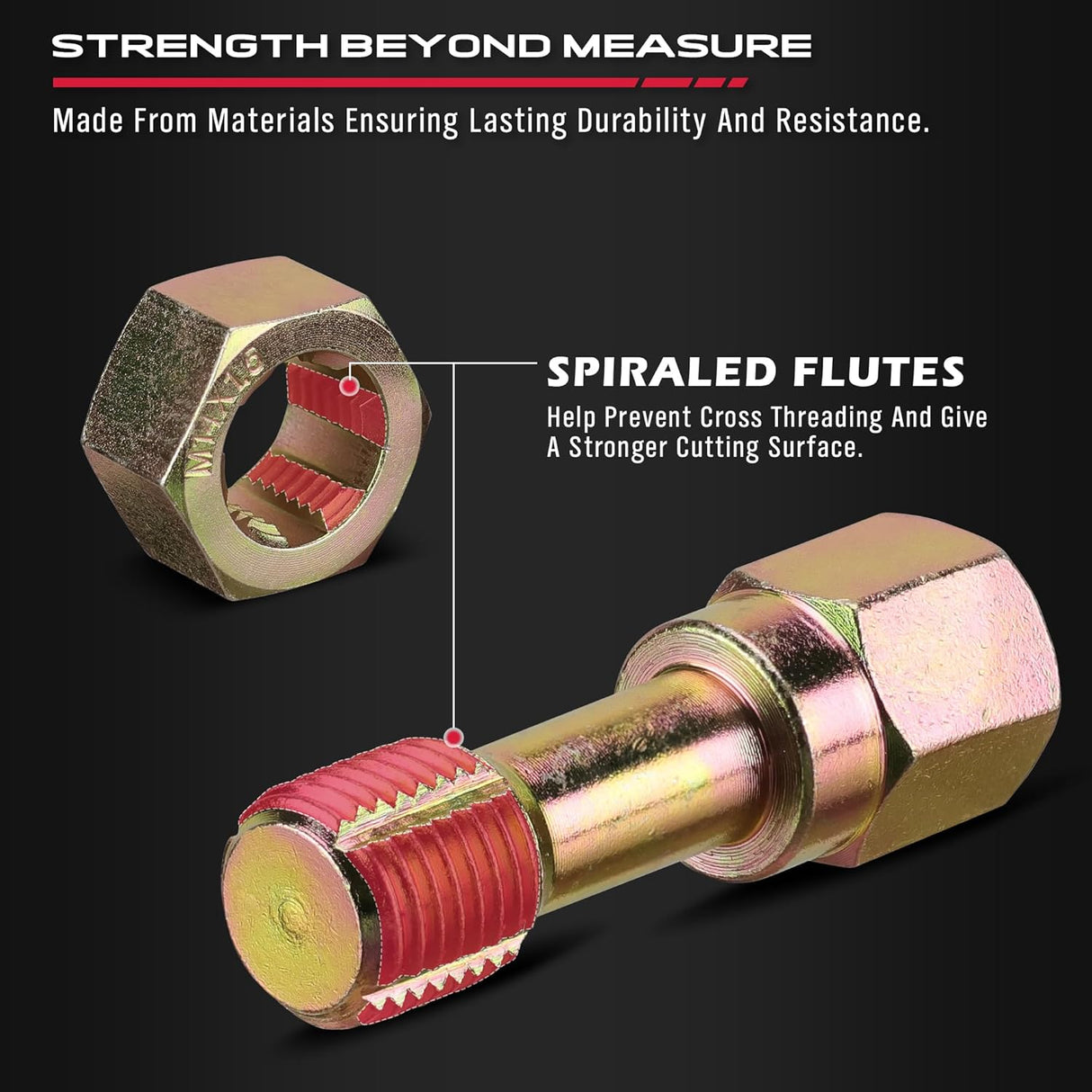 49-piece SAE and metric thread chaser and rethreading kit for automotive bolts, nuts, spark plugs, and engine thread repair, with organized storage case.