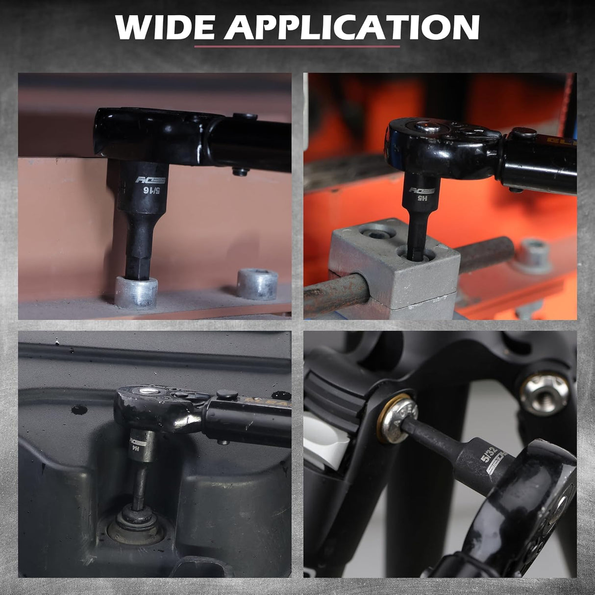 36-piece impact hex bit socket set with metric and SAE sizes, made of CR-V steel, includes storage case