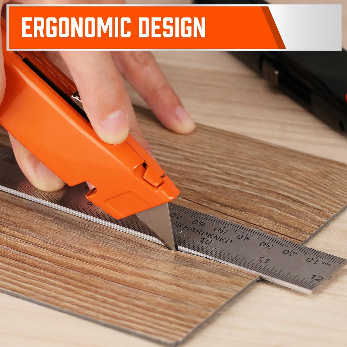 HORUSDY 2-Pack Heavy Duty Utility Knife Set, SK5 Blades, Aluminum Body, Retractable Box Cutter for Cardboard Plastic Foam