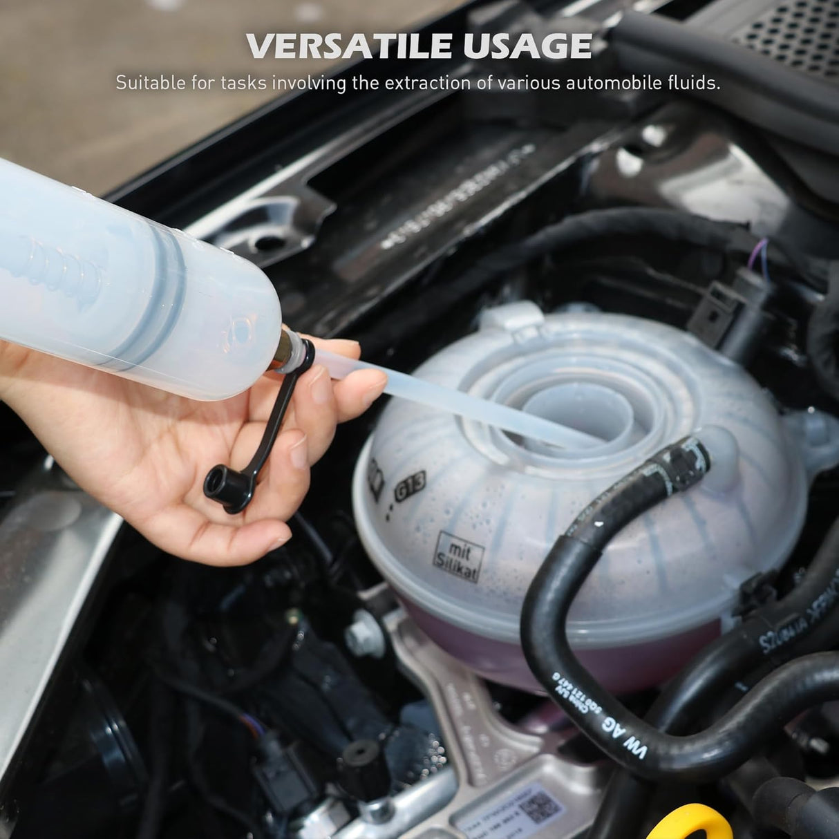 SEDY 500ml Manual Oil Fluid Extractor Syringe with Precision Scale and Leakproof Tubes