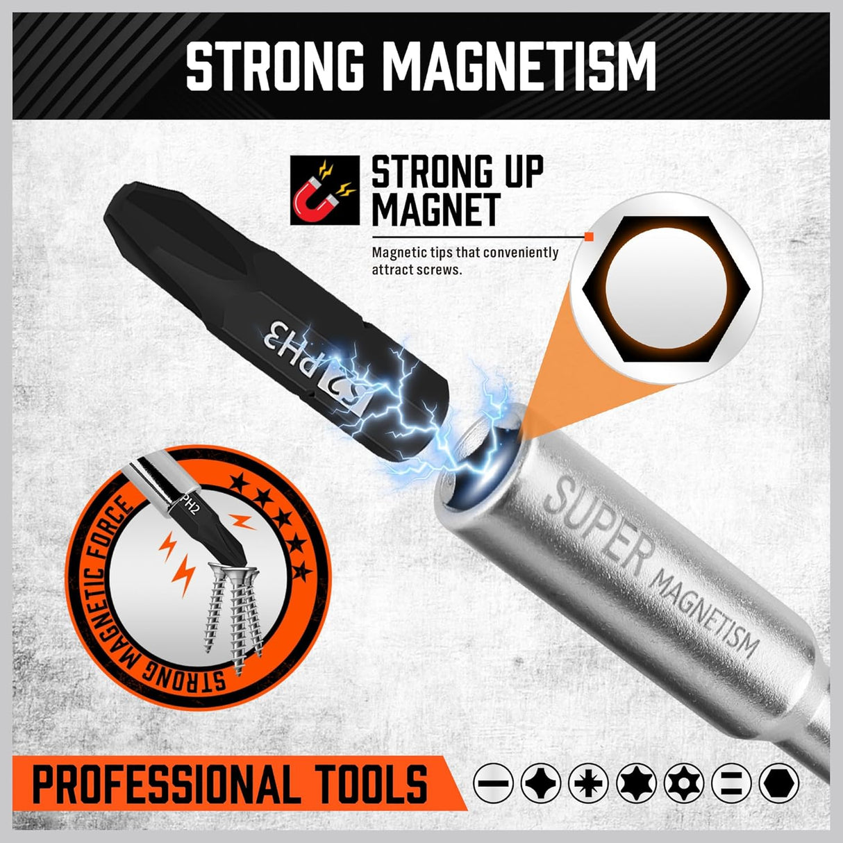 HORUSDY 25-piece ratcheting screwdriver set with magnetic bit holder, metric and SAE hex bits, ergonomic handle for precise repairs