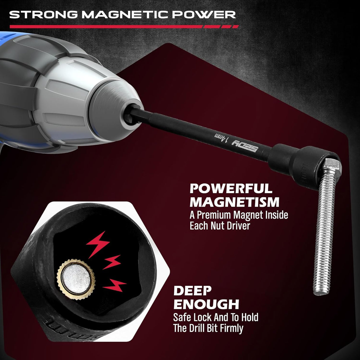 SEDY 31-piece magnetic nut driver set with SAE and metric sizes, S2 steel construction, magnetic tips, and storage case