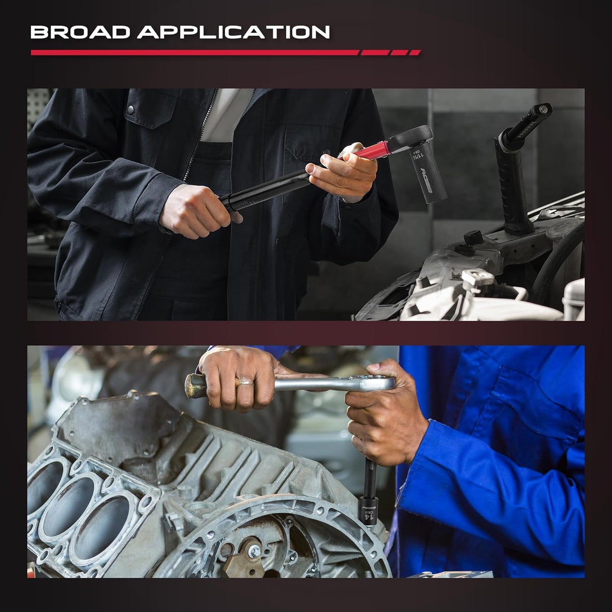 SEDY 49-piece 3/8 inch drive impact socket set with SAE metric standard deep sockets, extension bars, adapter and storage case