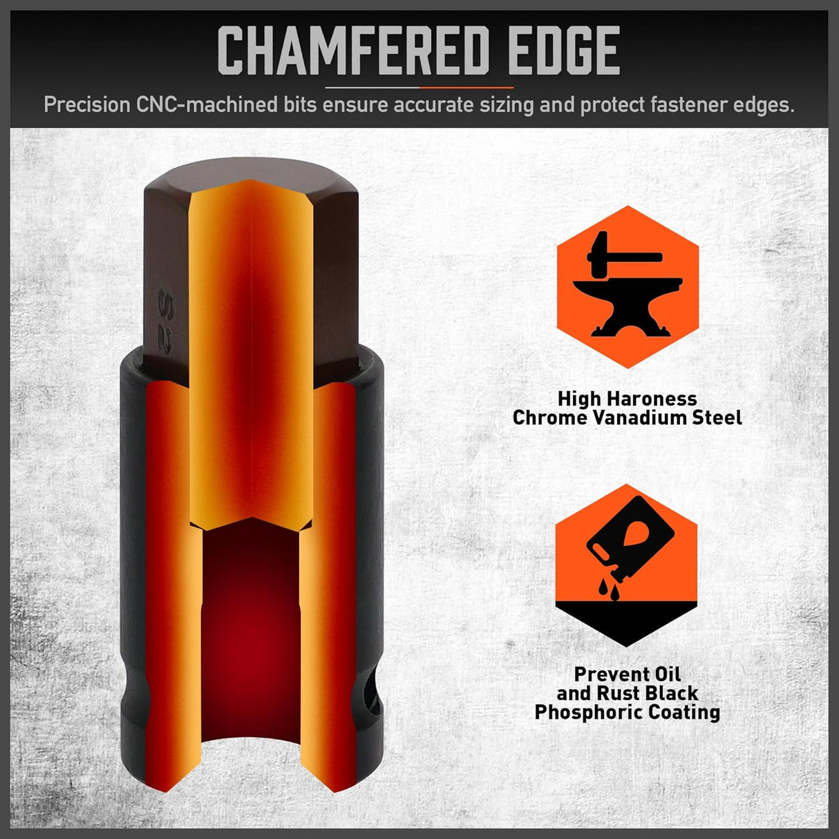HORUSDY 66-Piece Allen & Torx Bit Socket Set, SAE/Metric, Star & Female E-Torx, S2 Steel, with 4 Impact Socket Adapters
