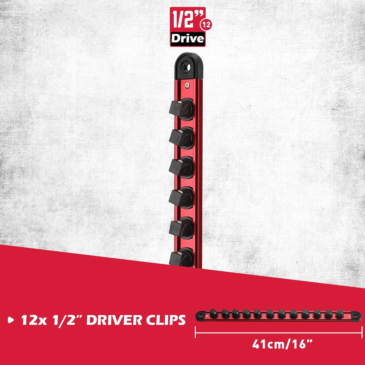 SEDY Magnetic Socket Organizer Rail with 12 Slots and Powerful Magnetic Base – Durable, Rust-Free Storage Solution for Tools