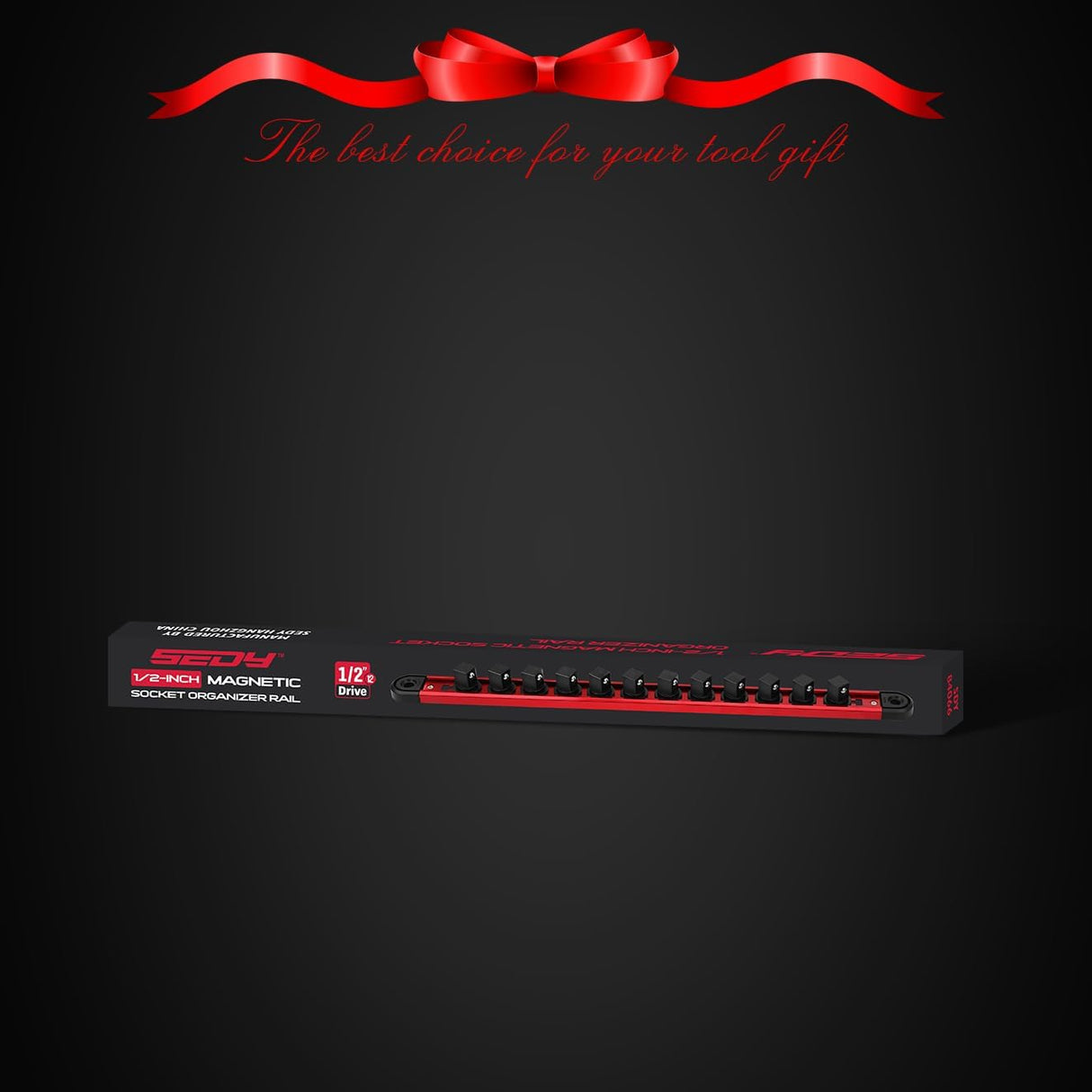 SEDY Magnetic Socket Organizer Rail with 12 Slots and Powerful Magnetic Base – Durable, Rust-Free Storage Solution for Tools