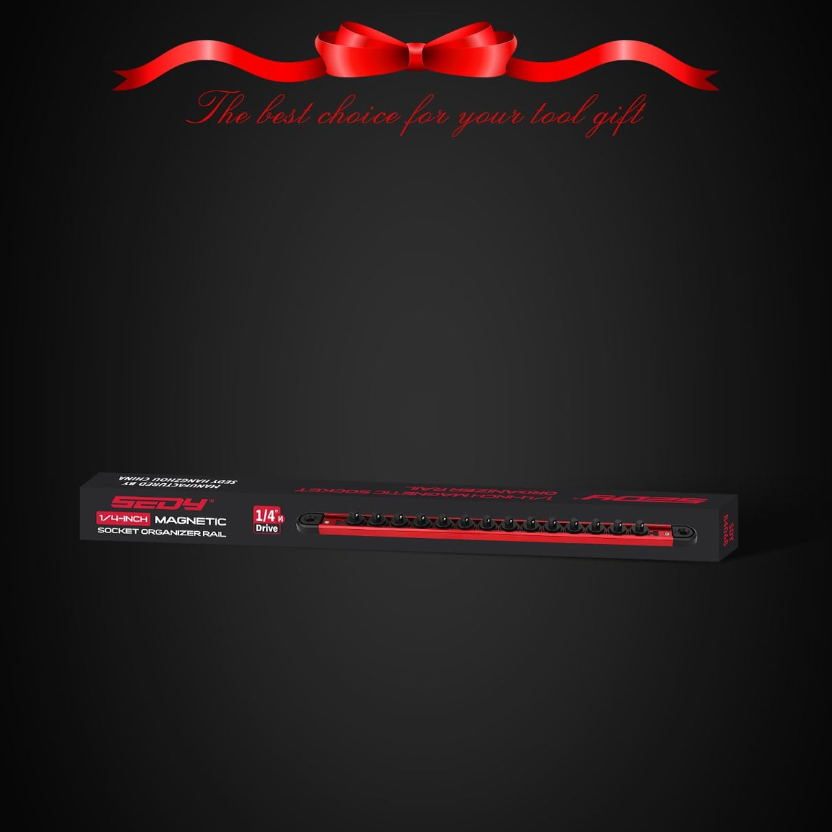 SEDY Magnetic Socket Organizer Rail with 14 Slots, Spring-Loaded Ball Bearings, and Powerful Magnetic Base for Secure and Efficient Storage