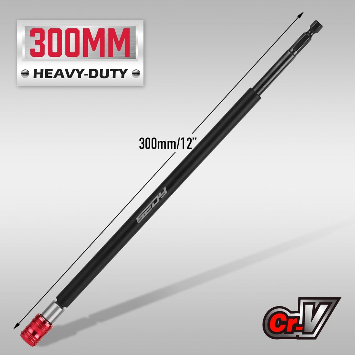 SEDY 12-inch magnetic bit holder extension with quick-release collar, CR-V steel construction, strong built-in magnetism, and 1/4 inch hex shank adapter