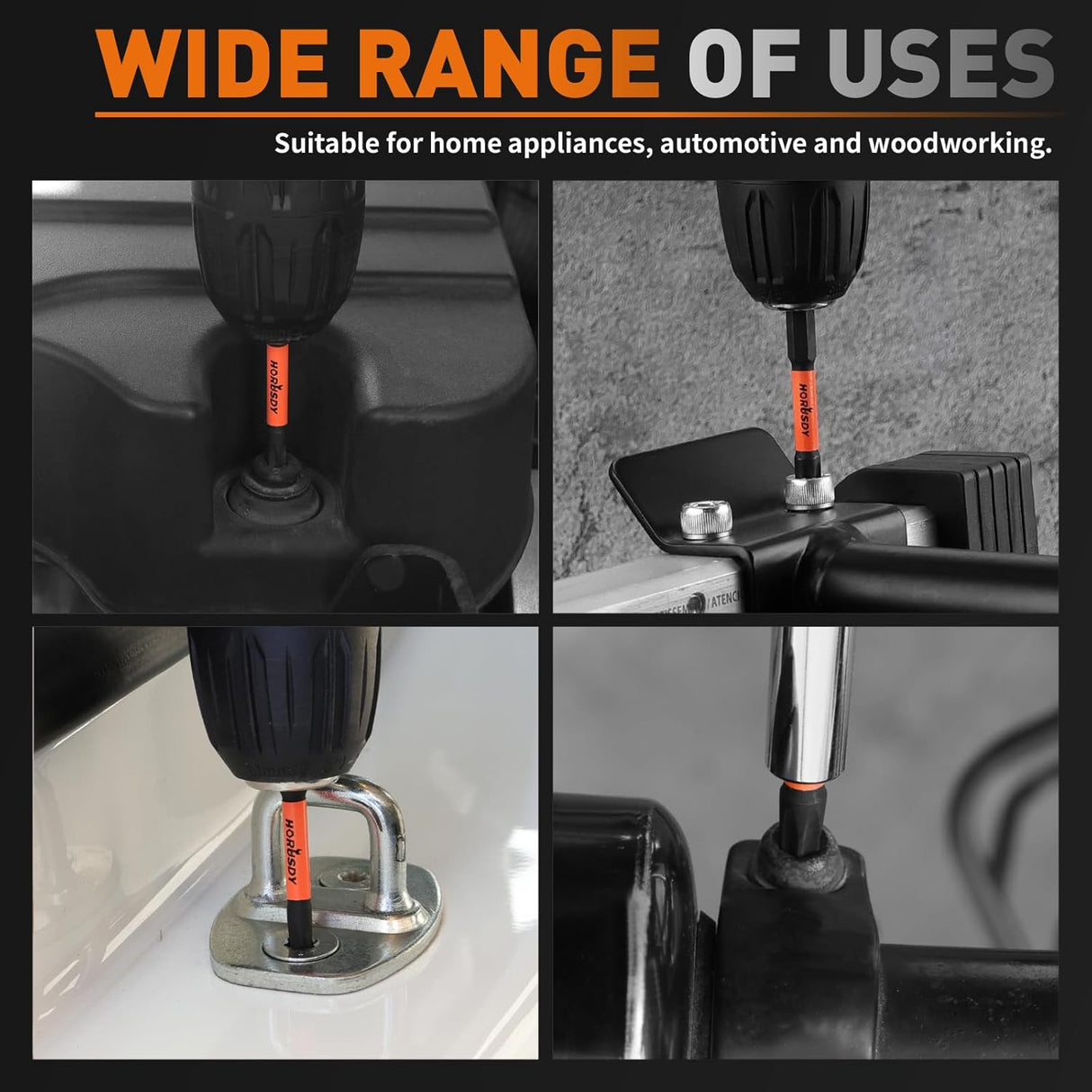 HORUSDY 36-piece magnetic Torx bit set with S2 steel construction, star security bits and durable labeled holder