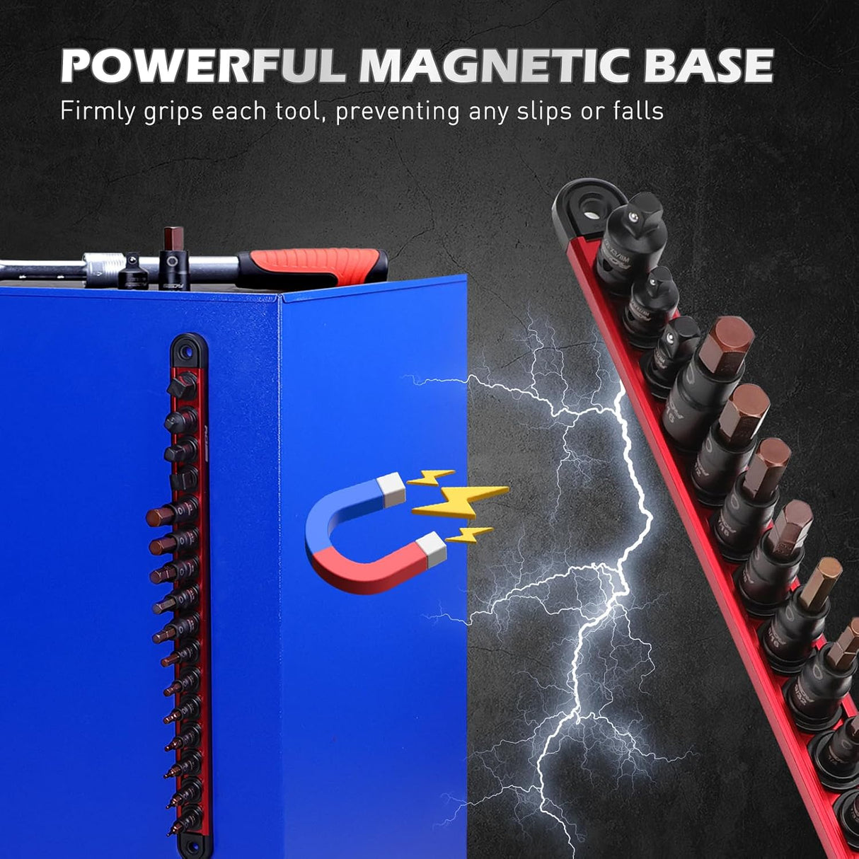 SEDY 16-Piece Allen-Wrench Hex Bit Socket Set with Magnetic Rail Organizer for Professional Use