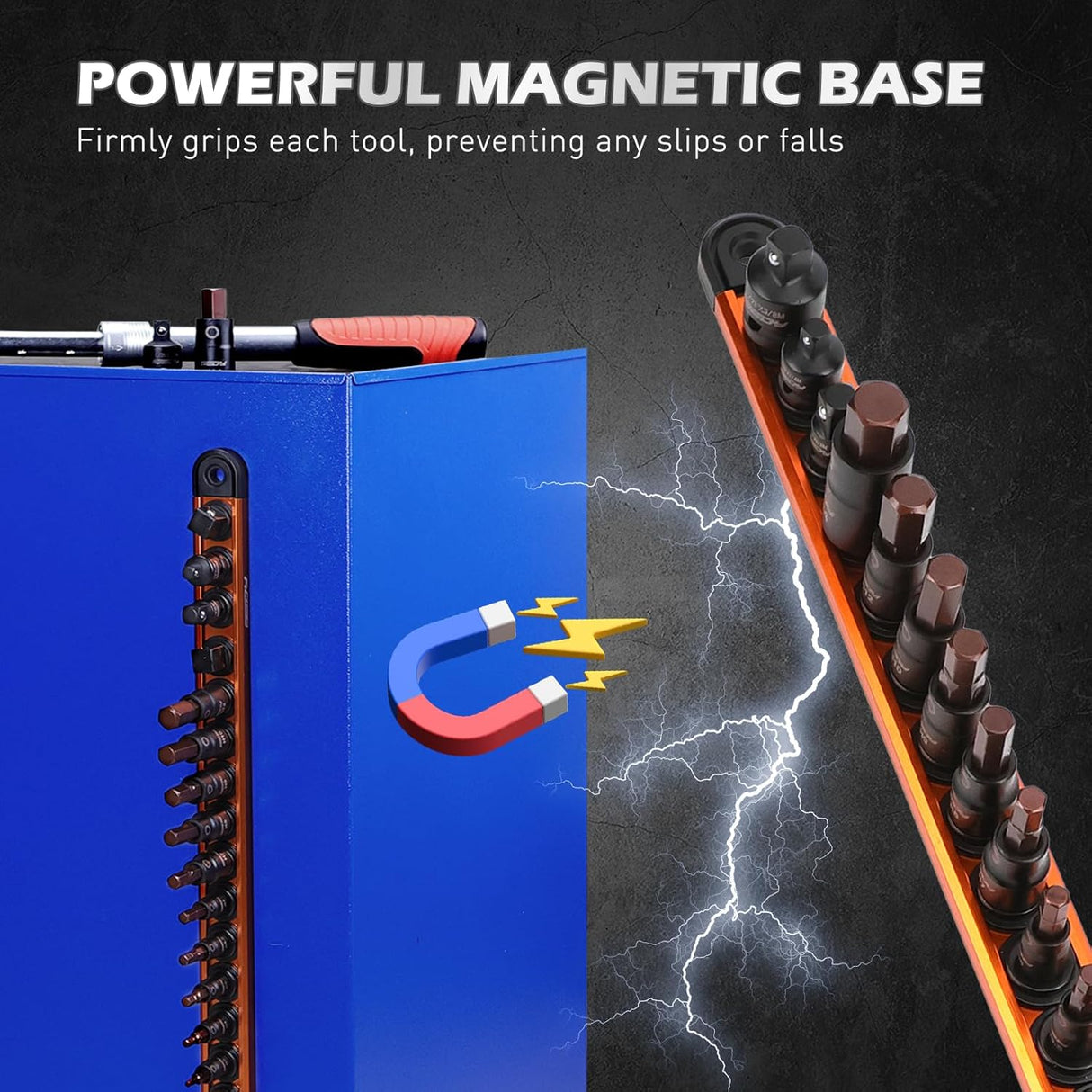 SEDY 16-Piece Metric Hex Bit Socket Set with Magnetic Rail for Easy Storage and Access