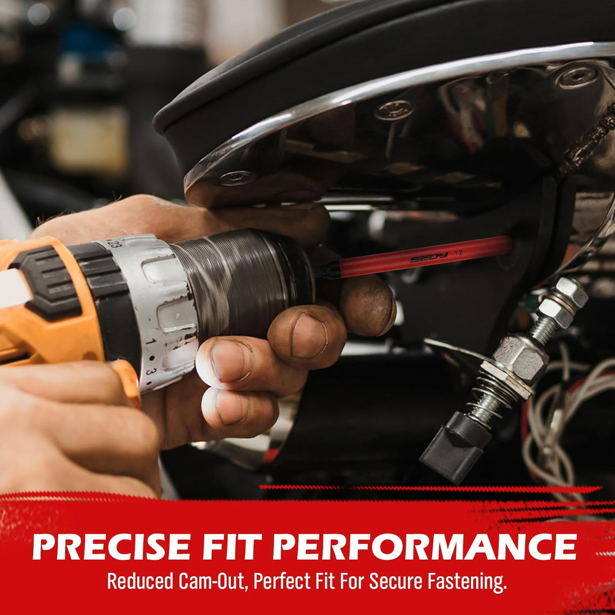 6-piece metric magnetic nut driver set with 1/4 inch hex shank, color-coded handles, and deep magnetic heads for drills