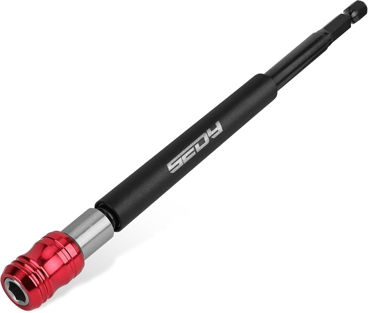 SEDY 6-inch magnetic bit holder extension with quick release, CR-V steel construction, and 1/4 inch hex shank for electric screwdrivers and drills