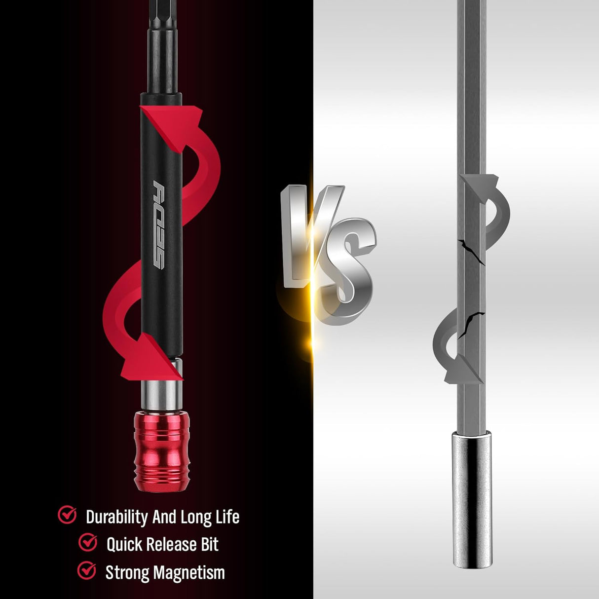 SEDY 6-inch magnetic bit holder extension with quick release, CR-V steel construction, and 1/4 inch hex shank for electric screwdrivers and drills