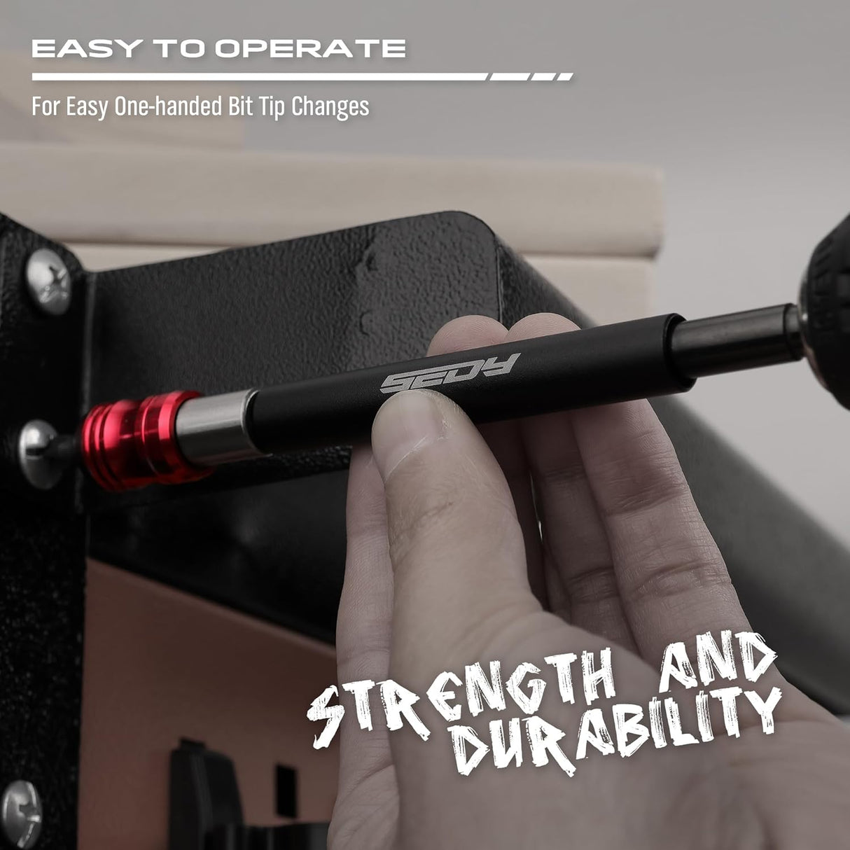 SEDY 6-inch magnetic bit holder extension with quick release, CR-V steel construction, and 1/4 inch hex shank for electric screwdrivers and drills