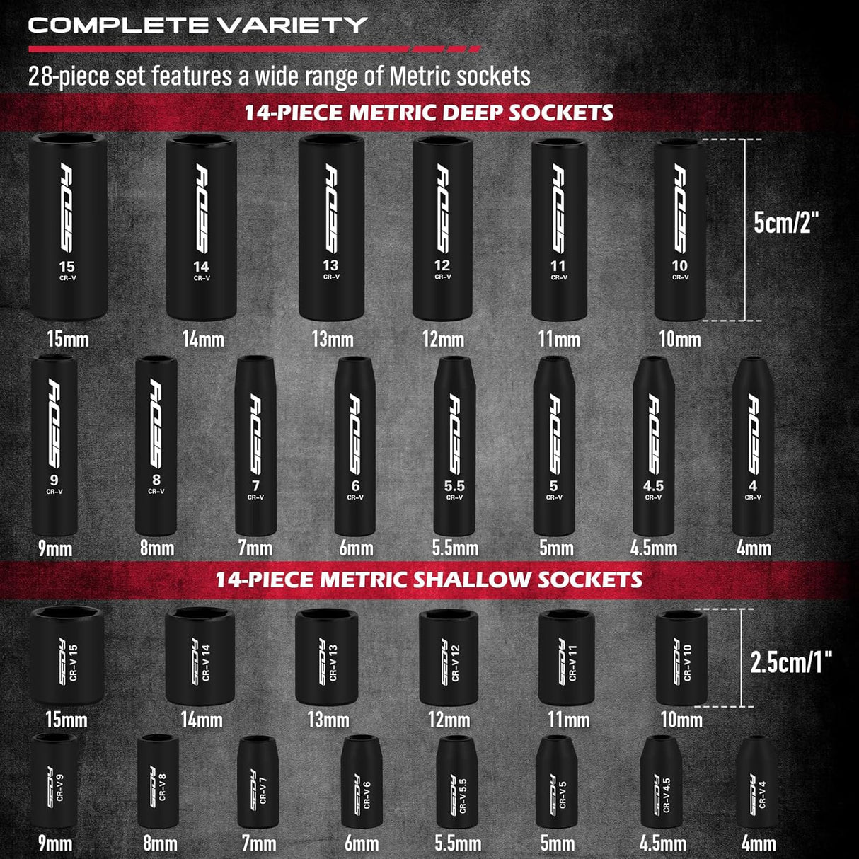 SEDY 64-piece 1/4 inch drive socket and bit wrench set with metric sockets, magnetic bit holder, ratchet handle and durable carry case