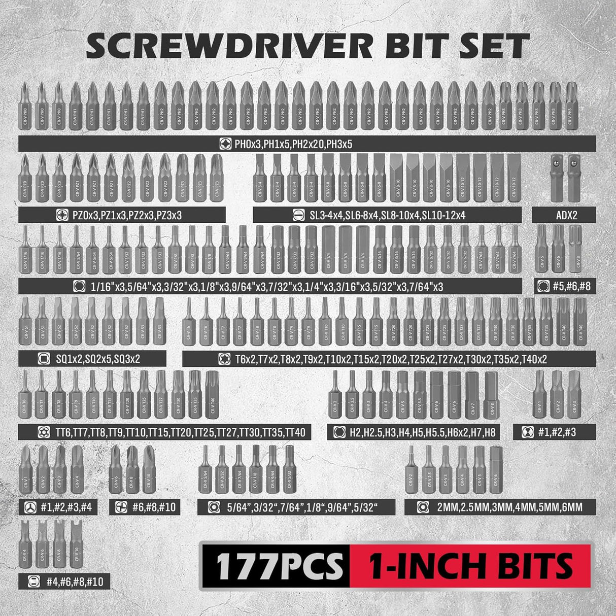 260-piece ultimate precision screwdriver bit set with magnetic security bits, nut driver, ratchet wrench, and bits holder for professional and DIY use.