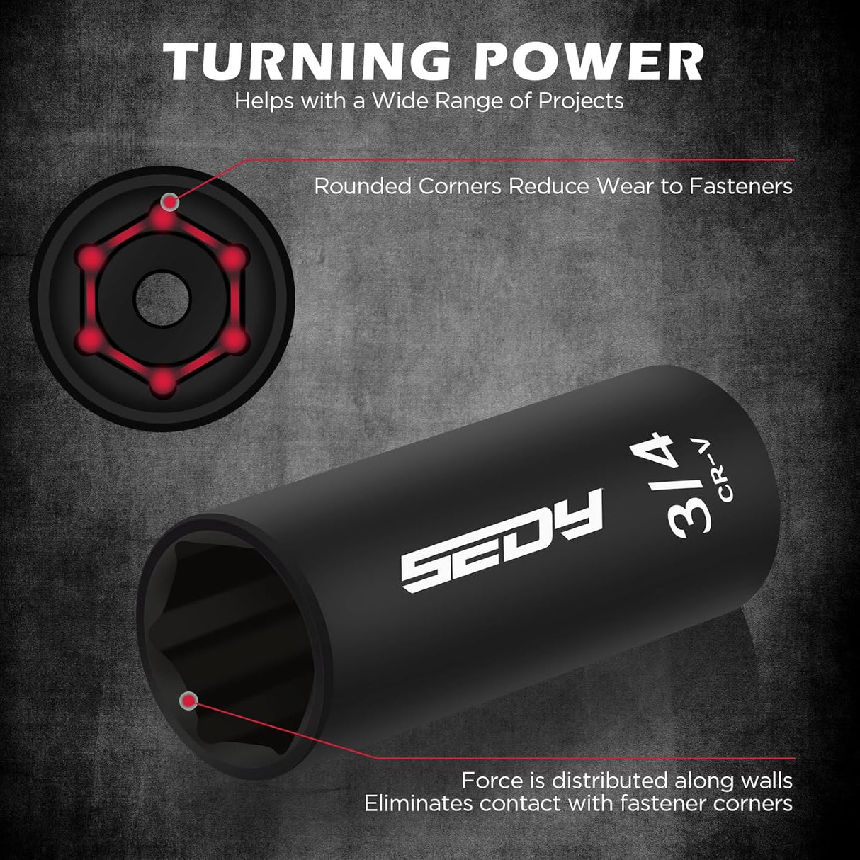 SEDY 71-piece 3/8 inch drive master impact socket set with SAE and Metric sockets, ratchet and storage case