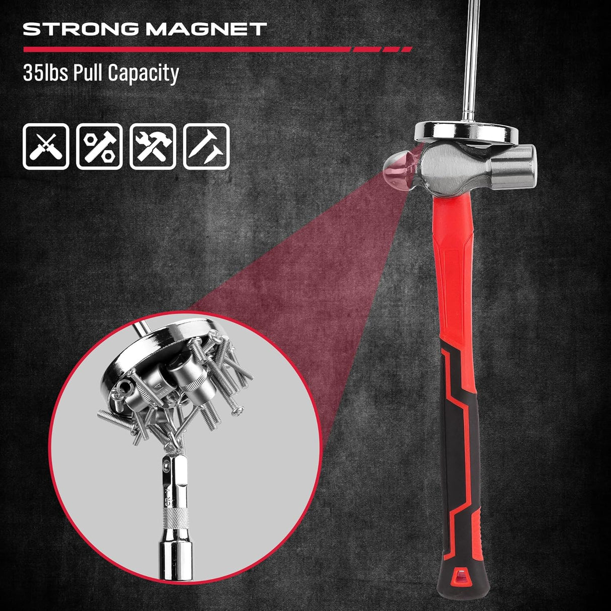 Telescoping Magnetic Pickup Tool with Strong Magnet and Extendable Length, Ideal for Pickup of Small Metal Objects