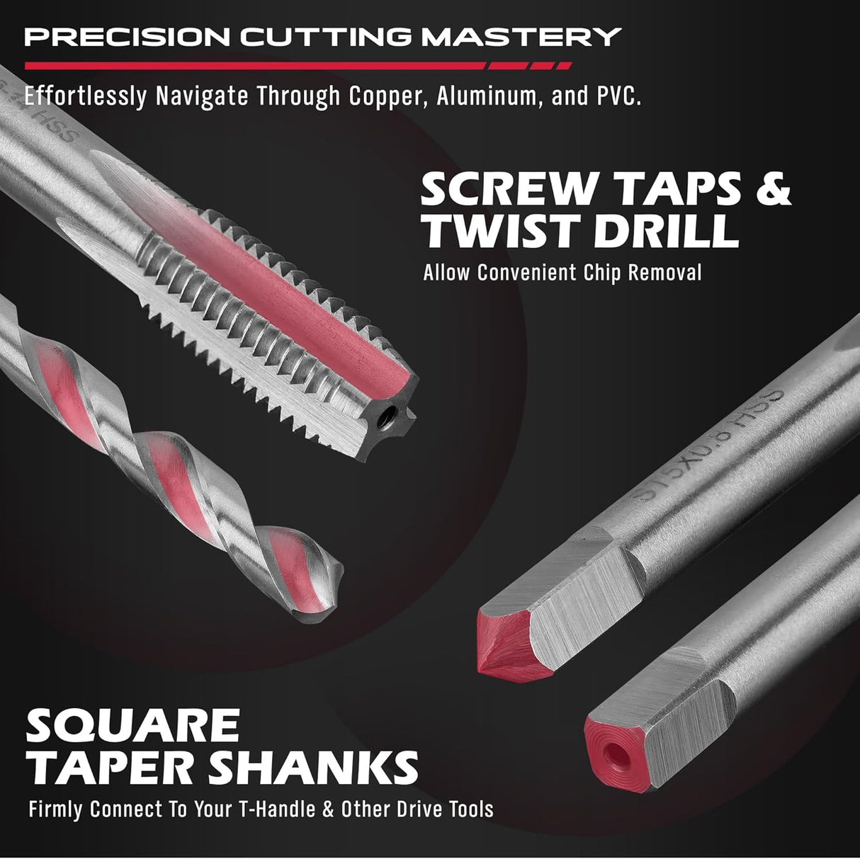 Thread repair kit with 320 pieces including taps, drills, thread inserts, installation tools, and T-handles, compatible with SAE and metric threads.