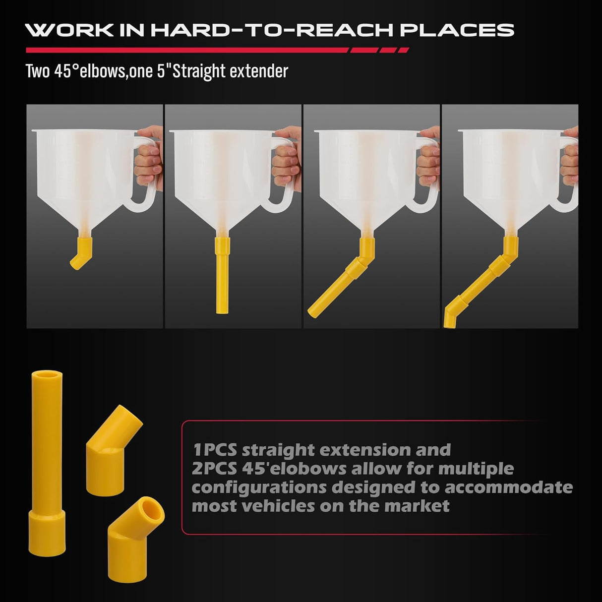 SEDY no-spill coolant funnel kit with adapters, extensions, and antifreeze tester for radiator filling and bleeding