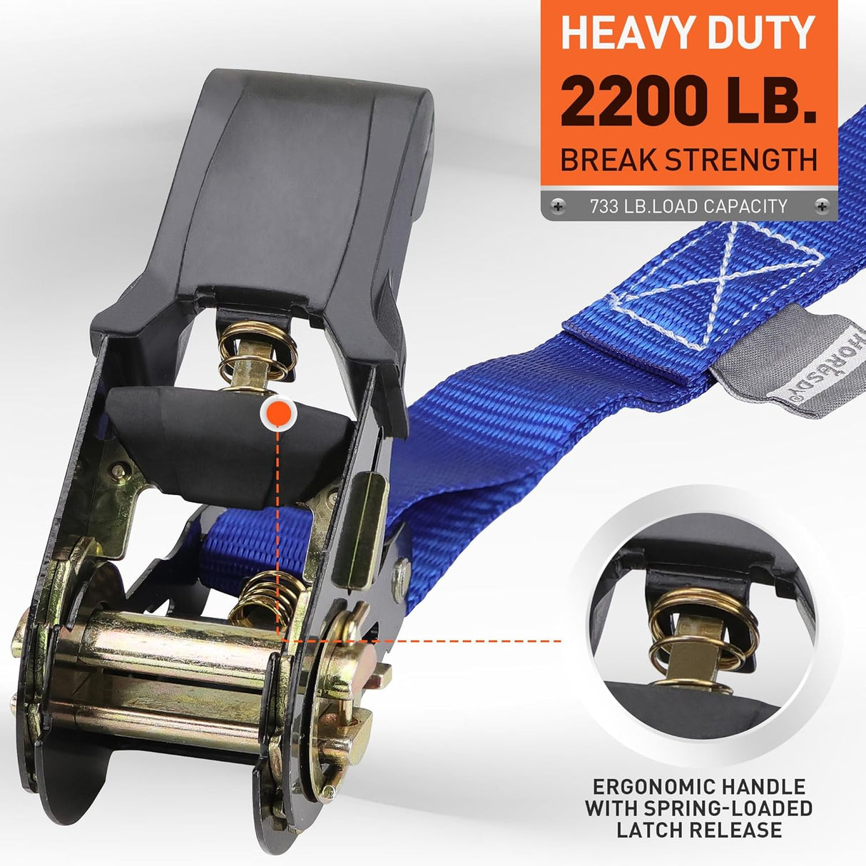 HORUSDY 2200LBS heavy-duty ratchet tie down straps kit with bungee cords, soft loops, and coated S-hooks for motorcycles, ATVs, trailers, and cargo security