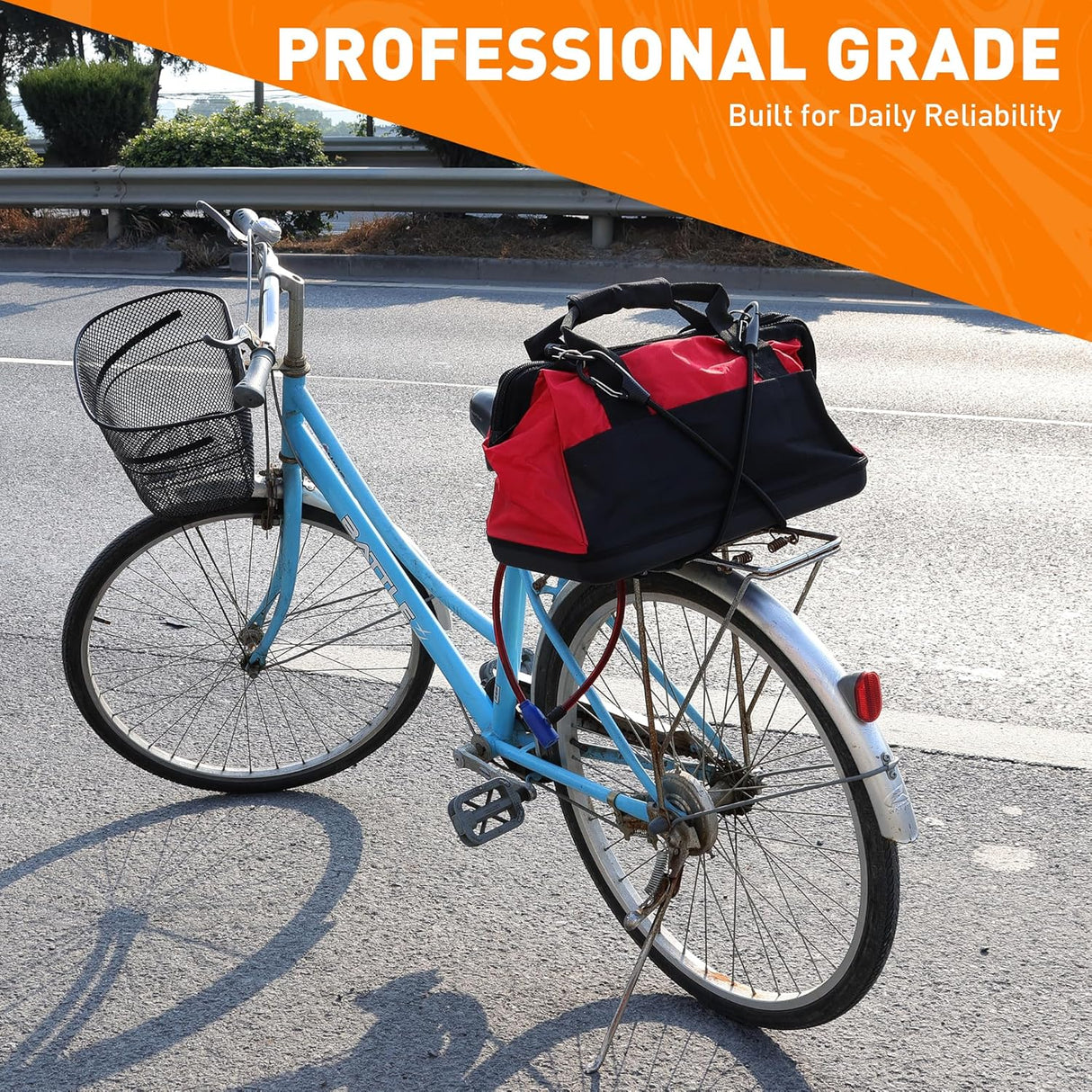 Heavy duty 18-inch bungee cords with spring lock hooks for cargo, bike racks, and outdoor gear securing