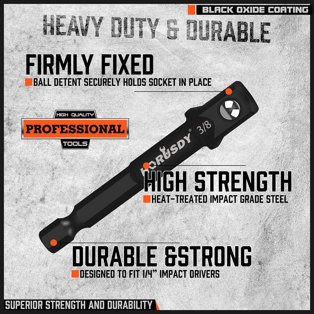 HORUSDY 7-Piece Socket Adapter and Reducer Set with Impact Coating for Power Tools