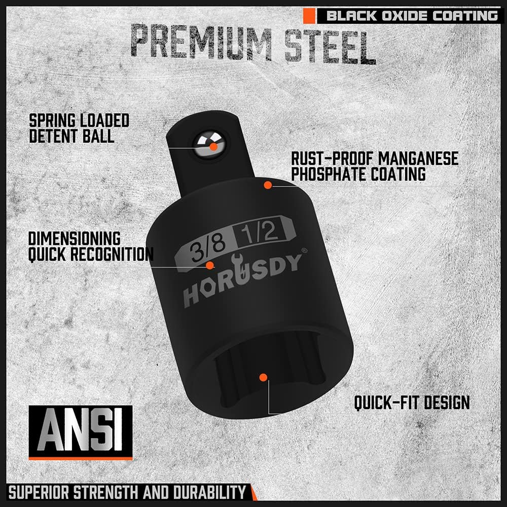 HORUSDY 7-Piece Socket Adapter and Reducer Set with Impact Coating for Power Tools