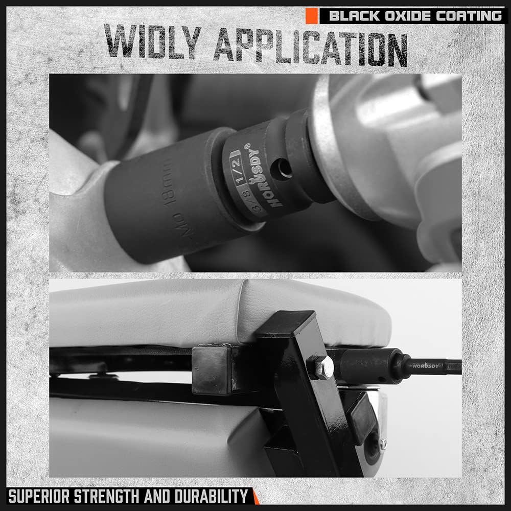 HORUSDY 7-Piece Socket Adapter and Reducer Set with Impact Coating for Power Tools