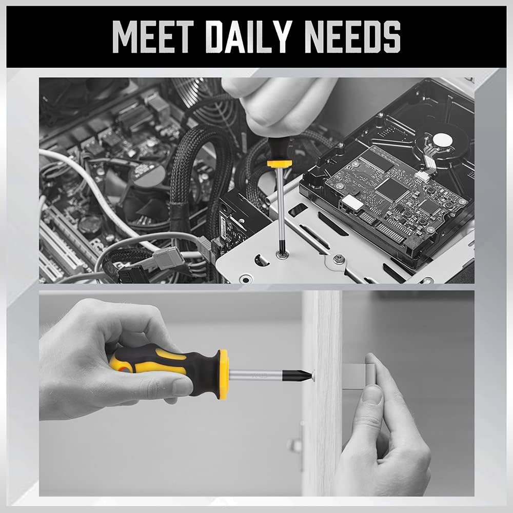 HORUSDY 11-piece screwdriver set with magnetic tips, CR-V steel blades, ergonomic handles, and magnetizer/demagnetizer tool