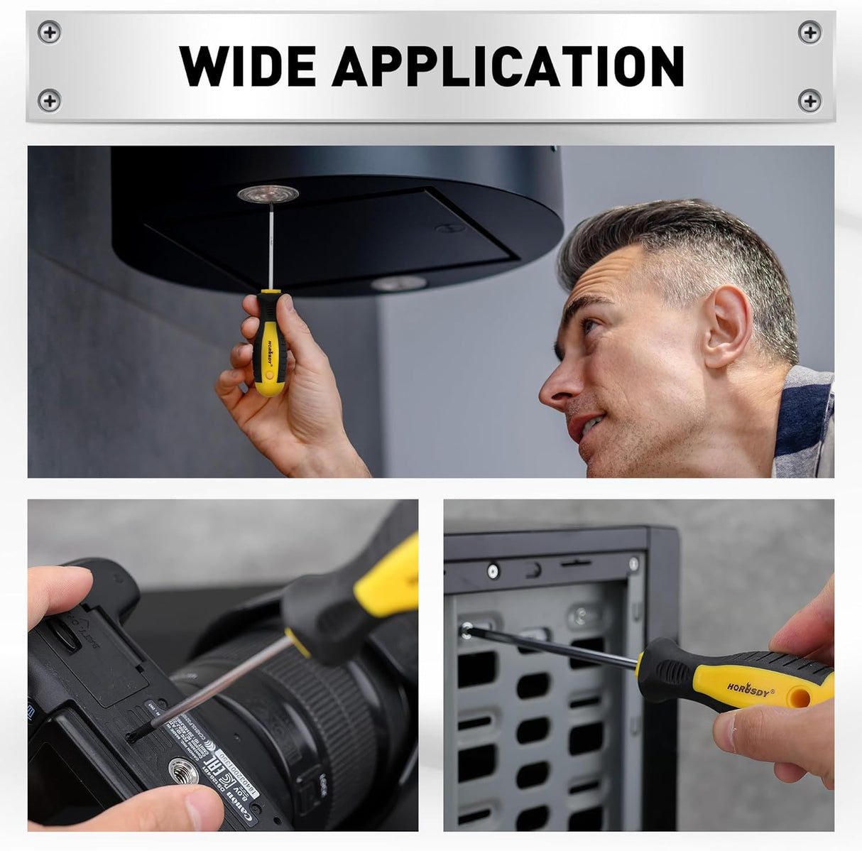 HORUSDY 11-piece magnetic screwdriver set with S2 steel blades, non-slip ergonomic handles, and durable carry case for versatile home and professional use