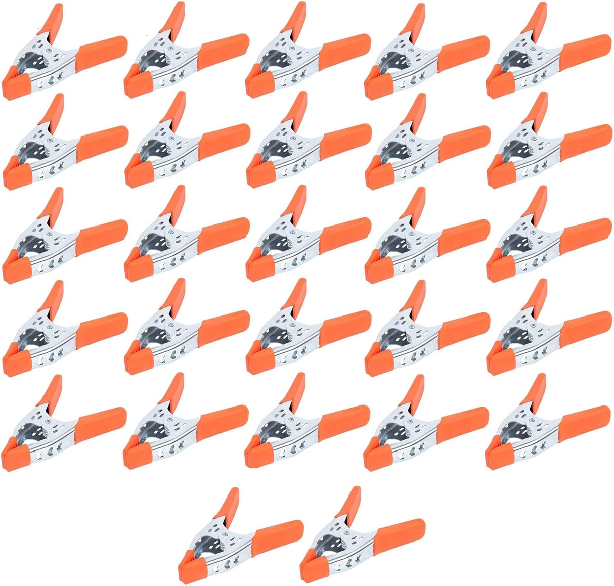 6-inch heavy duty metal spring clamps with orange PVC-coated tips for woodworking, crafts, photography, and DIY applications