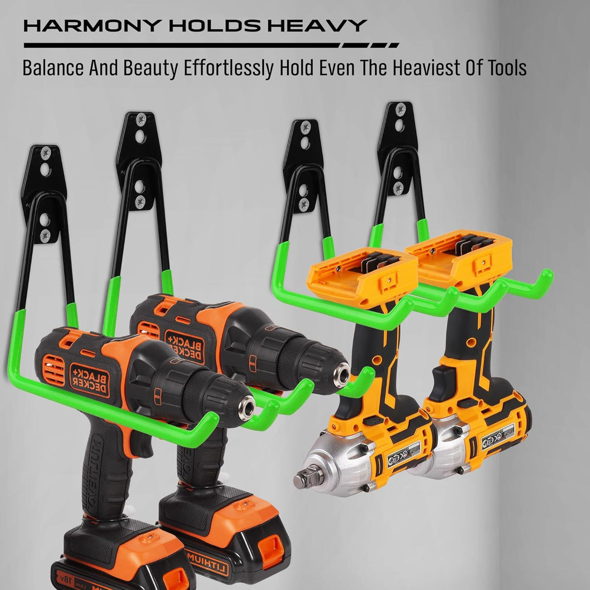 SEDY 15-Piece Heavy-Duty Garage Hook Assortment with Green Rubber Coating for Tools and Bikes Storage