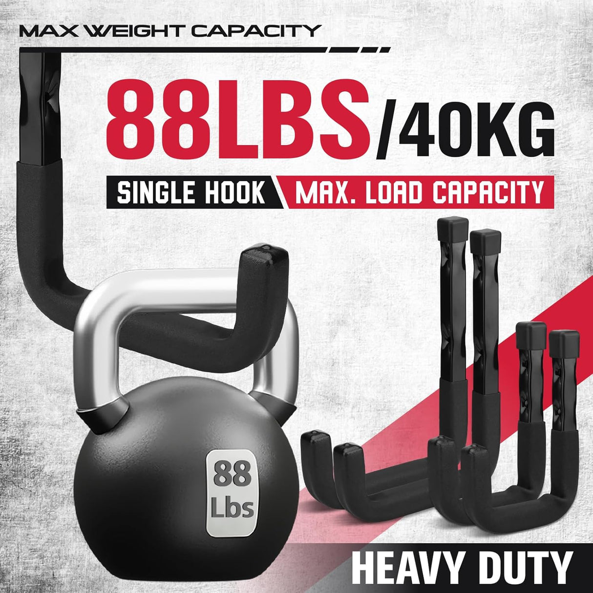 SEDY heavy duty wall mount garage hooks for ladders, bikes, and tools storage