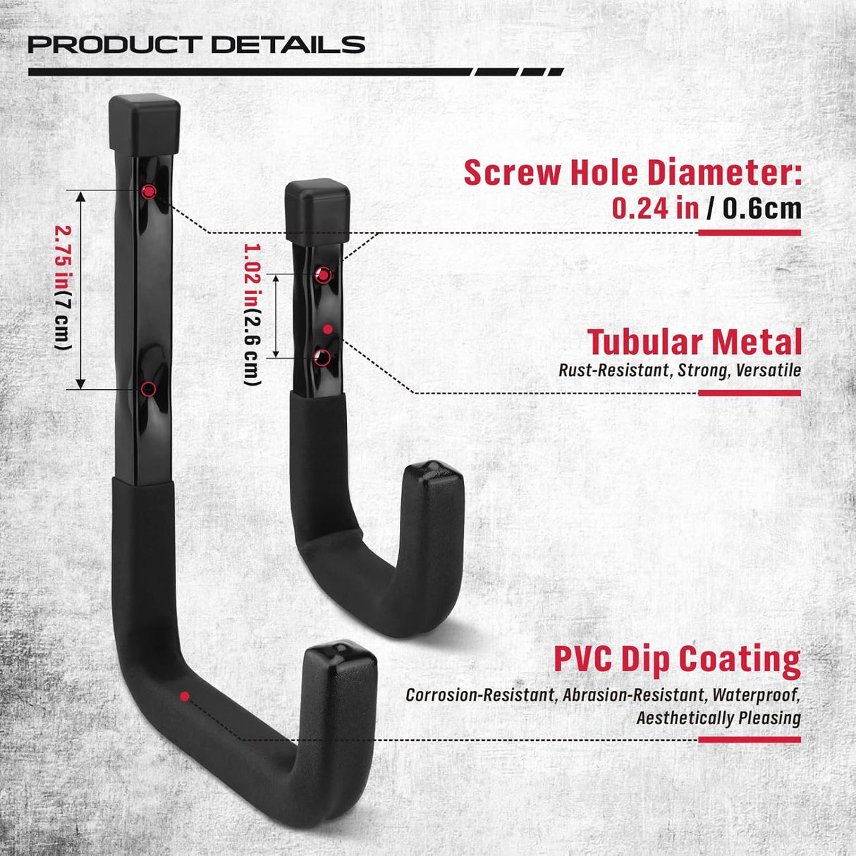 SEDY heavy duty wall mount garage hooks for ladders, bikes, and tools storage