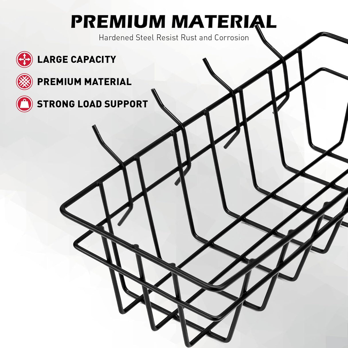 SEDY pegboard wire basket set for garage wall storage, metal bins for tools, craft supplies, and home organization