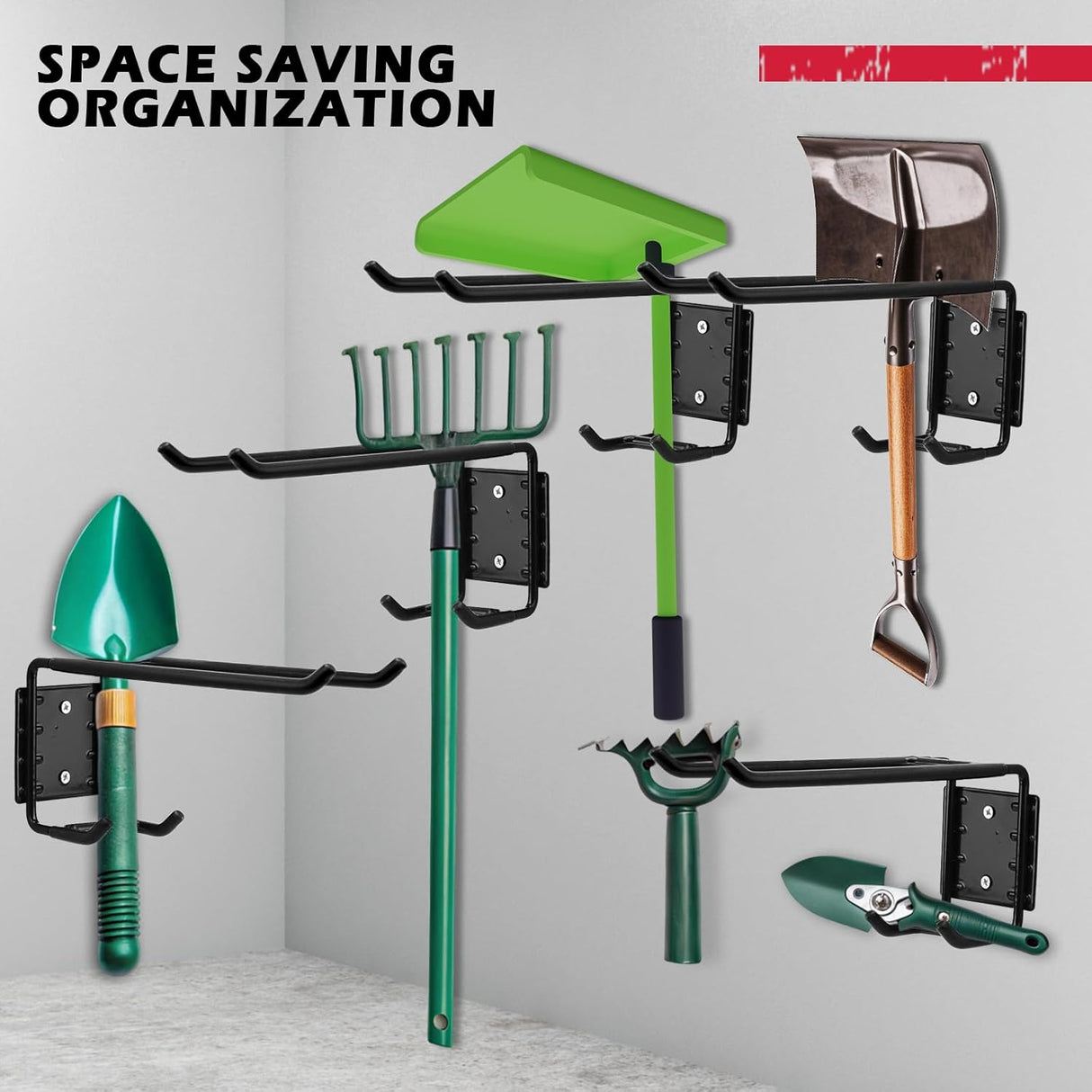 Heavy Duty 4-Piece Garage Storage Hooks, Wall Mount, Non-Slip PVC Coating, Maximum Load Capacity 55LBS/25KG - Set of 4