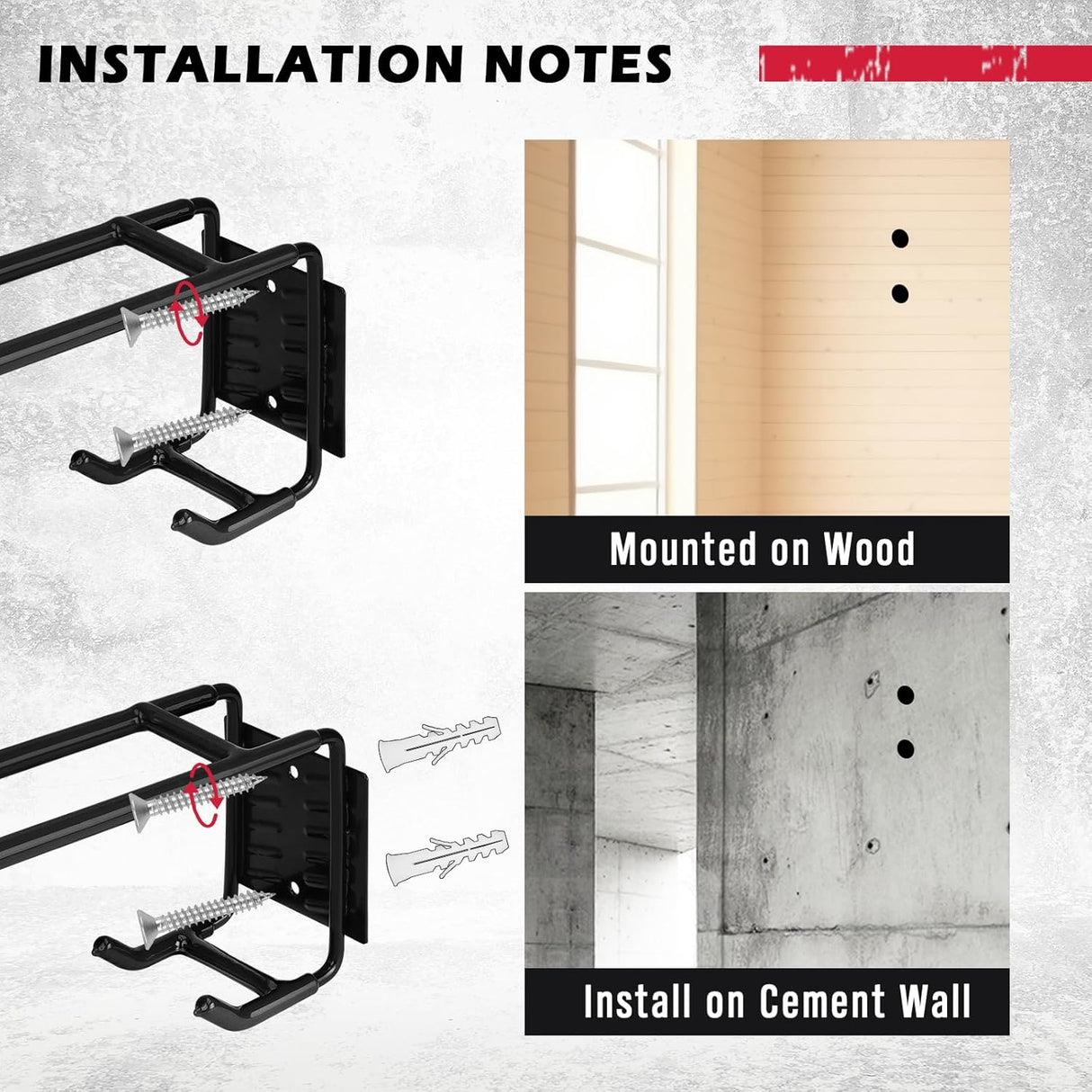 Heavy Duty Garage Storage Hooks, Wall Mount, Non-Slip PVC Coating, Maximum Load Capacity 55LBS/25KG - Set of 2